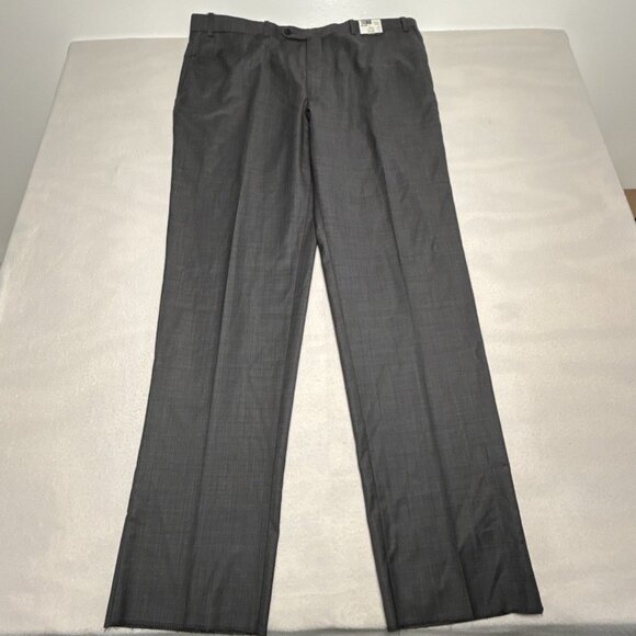 Peter Millar 100% Wool Dress Pants SB Flynn 50R 44W Flat Front Gray NWT $845.00 - Picture 1 of 8